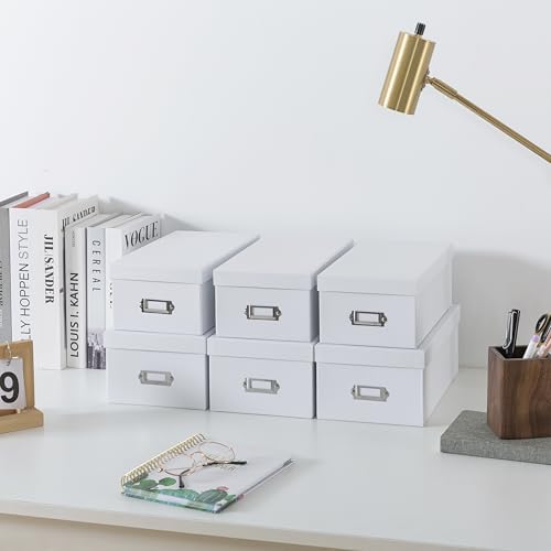 Soul & Lane - White Photo Storage Boxes with Lids, Set of 6 in 2 Sizes - Image 2