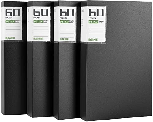 MyLifeUNIT Professional Binder with Plastic Sleeves, 60 Pockets Displays 120 Pages, 4 Pack Presentation Books Portfolio Folder for Artwork, Documents, Recipes by MyLifeUNIT