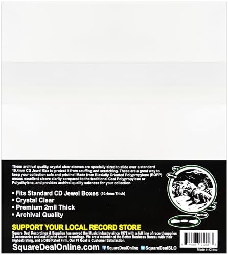 Resealable CD Outer Sleeves - Holds 1 Jewel Box - Clear (100 Sleeves) - Image 2