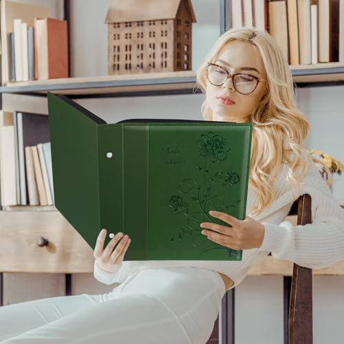 Artmag Photo Album 4x6 400 Photos, Extra Large Capacity Leather Cover Wedding Family Photo Albums Holds 400 Vertical 4x6 Photos(Dark Green) - Image 6