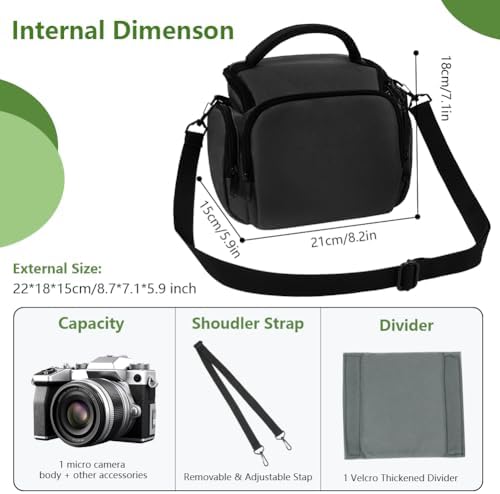Ainiv DSLR Camera Bag, Large Waterproof Anti-Shock SLR Camera Case, Black - Image 2