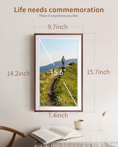 FRAMEO 15.6 Inch 32GB WiFi Large Digital Photo Frame 1920 * 1080 IPS FHD Touch Screen Smart Digital Picture Frame, Wall Mountable, Auto-Rotate,Share Instantly, Birthday Gifts for Women, Mom - Image 7