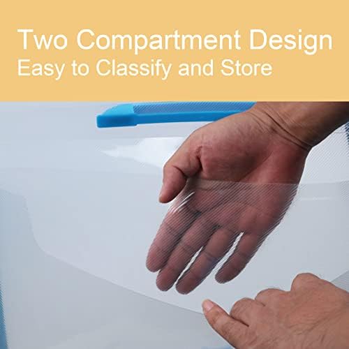 12x16.5 Art Portfolio Case A3 PP Plastic Transparent Blue Pack of 1 - Image 4