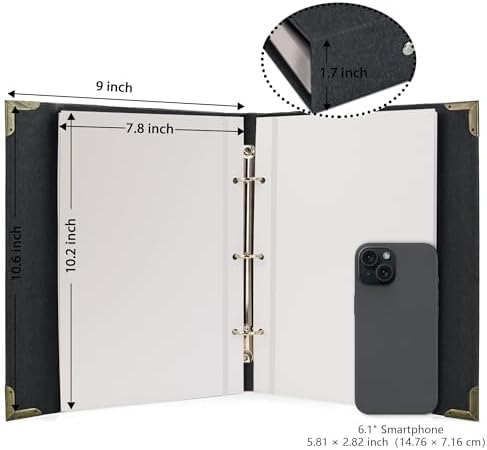 Vienrose 3-Ring Self-Adhesive Photo Album 9x10.6 In, 40 Pages, Black - Image 6