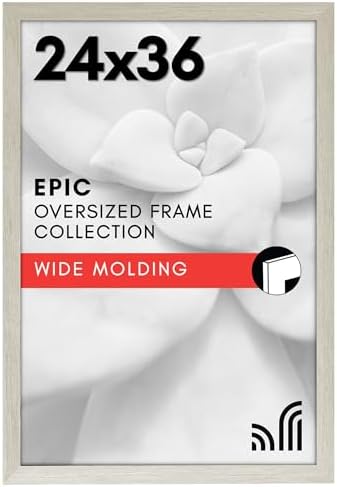 Americanflat 24x36 Poster Frame - Gray Engineered Wood with Polished Plexiglass - Wide Picture Frame for Vertical or Horizontal Wall Display - Epic Collection - Gray by Americanflat