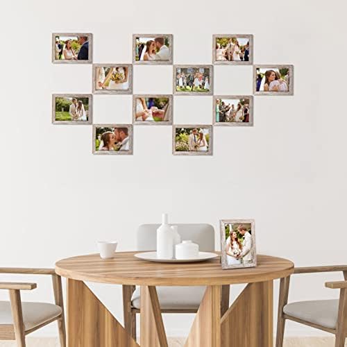 Giftgarden 5x7 Picture Frame Distressed Beige White Set of 12, Multi Rustic Wood Grain 5 by 7 Photo Frames Bulk for Wall or Tabletop Display - Image 3