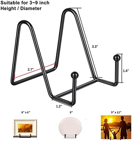 Decolore 5 Pack 3 Inch Small Easel Metal Display Stands - Black Iron Plate Holder for Picture, Decorative Plate, Book, Photo, Artistic Work (5 pcs) - Image 2