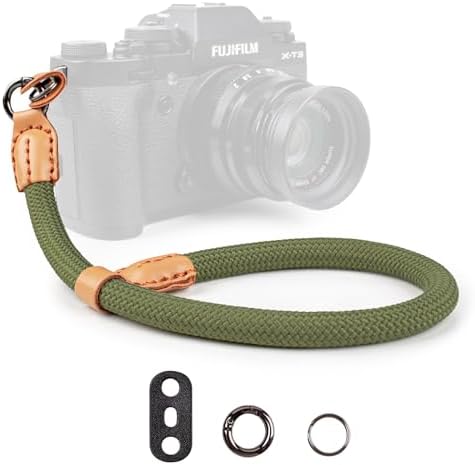 VOVMOEYA Rope Camera Wrist Strap,Camera Hand Strap Compatible with A6400 A6000 A7 IV,for Fujifilm X100V for Nikon Zf Z30 for Canon EOS R6 R7 R8 R10 Camera Wrist Straps for dslr - Green - Image 2