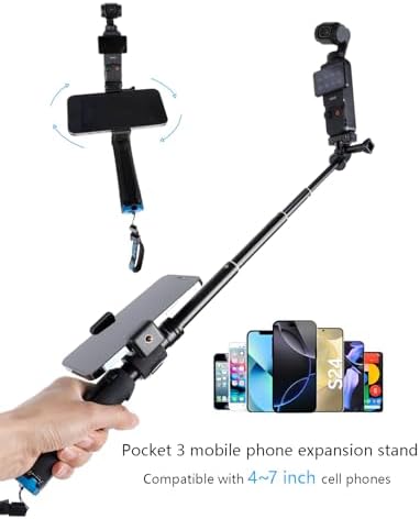 32" Selfie Stick with Quick-Release Adapter for DJI Osmo Pocket 3, Tripod Stand Extension Pole Monopod for DJI Pocket 3 Accessories - Image 4