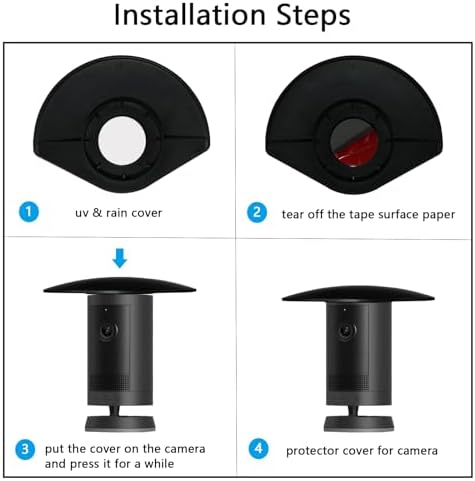 UV Rain Cover Compatible with Ring Outdoor Cam Plus(new-est Model), Weatherproof Camera Protector, Sun Shade Camera Cover, Anti Glare, Black, 1Pack | Weatherproof Camera Protector, Sun Shade Camera Cover, Anti Glare, Easy to Install, Not Obstruct the V... - Image 3