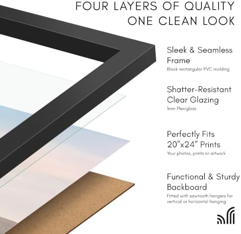 Americanflat 20x24 Poster Frame - Slim Molding - Black - Image 6