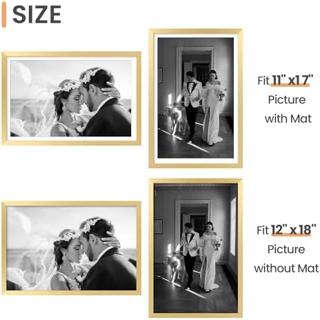 upsimples 12x18 Picture Frame, Gallery Wall Frames Set of 5, Gold - Image 5