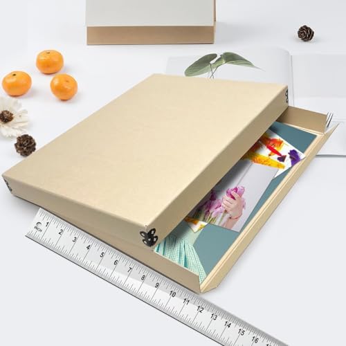 Lineco Museum Archival Storage Box, Drop Front, 11.75x15.25x1.5 in, Tan - Image 4