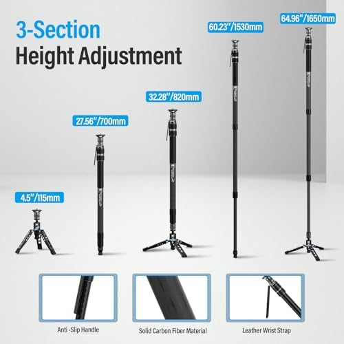 SIRUI SVM-165 Carbon Fiber Rapid Monopod, One-Step Height Adjust, 65" - Image 6