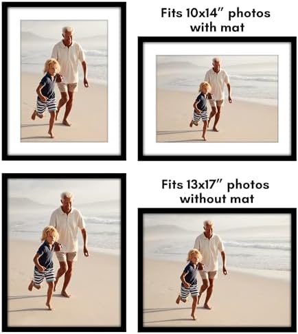 Americanflat 13x17 Picture Frame 5-Pack - Matted to 10x14 - Black - Image 4