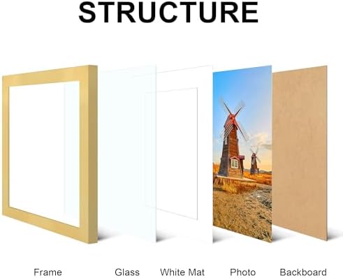 8x10 Picture Frame Set of 4 with Real Glass, Wall & Tabletop Display - Image 3