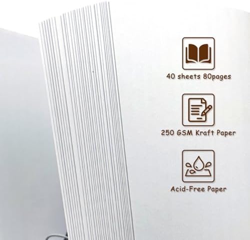 10x10 Inch White DIY Scrapbook Album,Hardcover Memory Book,80 Pages (40 Sheets) Kraft Photo Album for 4x6 / 5x7 Pictures, Perfect for Wedding, Family, Anniversary, Christmas & Travel Memories - Image 4