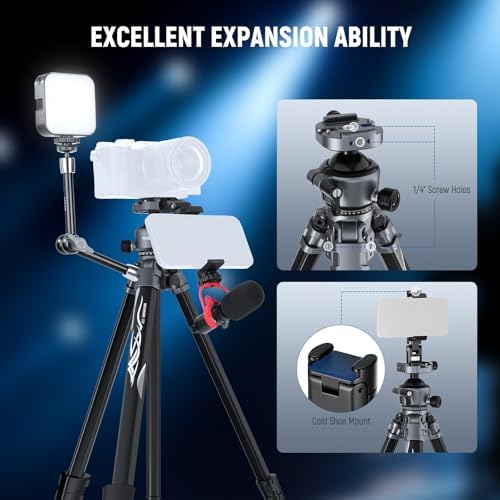 NEEWER LITETRIP LT07 61" Aluminum Travel Tripod for Camera - Image 5