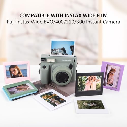 8 Packs Tabletop Photo Frame for Instax Wide Film - Desk Stand Up Display Small Picture Frame for Instax WIDE EVO/400/300/210 Instant Camera Film,4.25x3.38'' Photo Frame - Colorful - Image 2