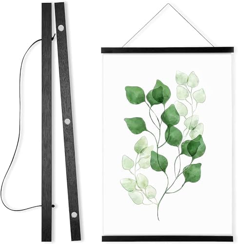 WITCOLOR 25x17 25x36 25x25 Poster Frame, Magnetic Black Wood Wooden Frame Hanger for Photo Picture Canvas Artwork Art Print Wall Hanging (1 Pack, 25", Black) by WITCOLOR