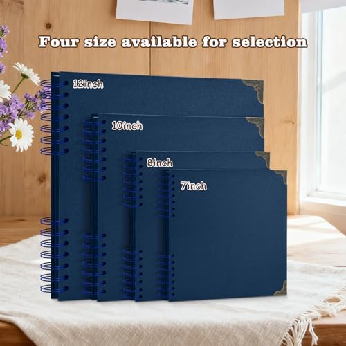 8x8 Inch Blue DIY Scrapbook Album, Hardcover Memory Book, 40 Pages (20 Sheets) Kraft Photo Album for 4x6 / 5x7 Pictures, Perfect for Wedding, Family, Anniversary, Christmas & Travel Memories - Image 6