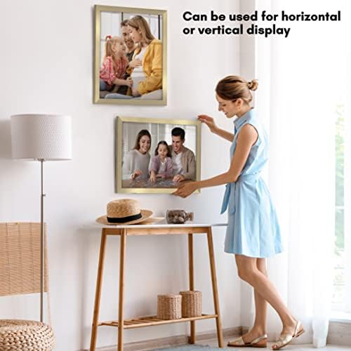 Americanflat 16x20 Poster Frame - Gold Engineered Wood with Polished Plexiglass - Wide Picture Frame for Vertical or Horizontal Wall Display - Epic Collection - Gold - Image 4