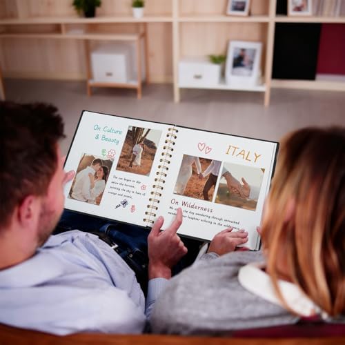 8x8 Inch Scrapbook DIY Photo Album, 20 Sheets (40 Pages), Black - Image 3