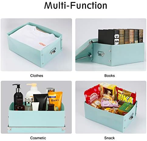 SEEKIND Foldable Storage Box with Lids and Handles Decorative, 3 in 1 Set, Multiple Size Plastic Box for Clothes, Cosmetic, Books … - Image 2