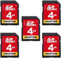 GIGASTONE 4GB SD Card 5 Pack, Speed Up to 20MB/s, SDHC UHS-I Class 4 Memory Card for Photo Video Music Voice File DSLR Camera DSC Camcorder Recorder Playback PC Mac POS 5pcs in Pack, with 5 mini Cases by Gigastone