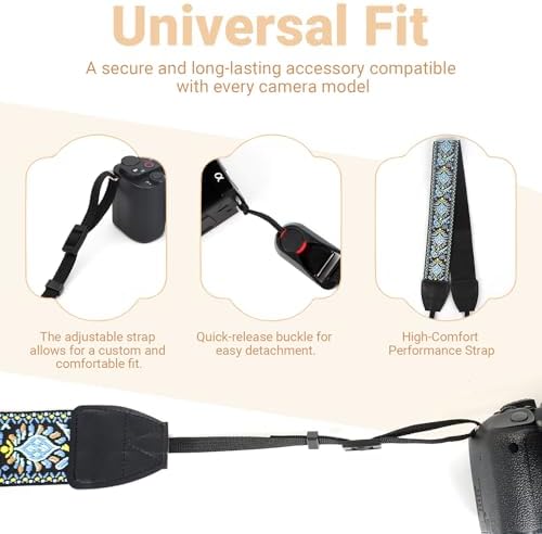 Camera Strap Neck Shoulder Strap with Quick Release Buckles for DSLR SLR - Image 3
