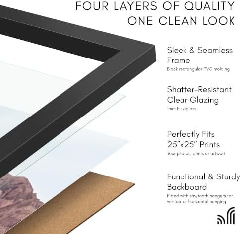 Americanflat 25x25 Poster Frame - Slim Molding - Black - Image 5
