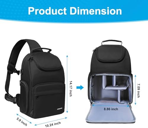MOSISO Camera Sling Bag, Camera Case Crossbody Photography Bag, Black - Image 3
