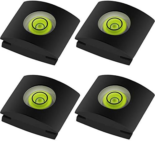 4Pack Camera Hot Shoe Cover with Bubble Spirit Level for Canon Nikon Panasonic Fujifilm Olympus Pentax Sigma DSLR/SLR/Evil Camera by Anwenk