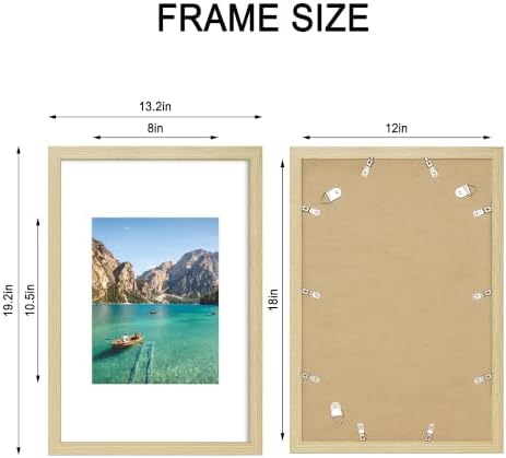12x18 Wood Picture Frame Set of 4, Wall Mount for Home Decor, Natural - Image 4