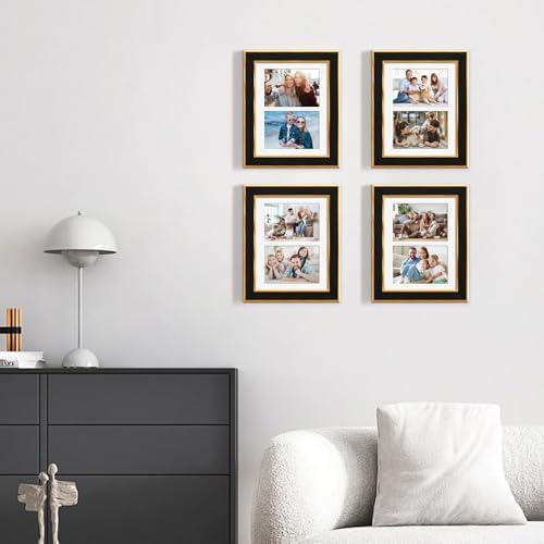 Suede 8.5x11 Picture Frame Display 2 Opening 5x7 Double Picture Frames Collage Wall or Tabletop Decor with Mat,Multi Photo Frame for Plexiglass,Wall Decor,1Pack,Black - Image 7