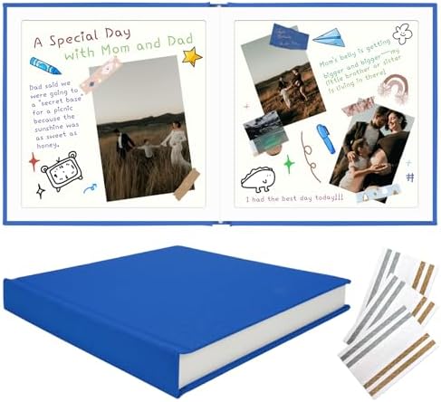 Vienrose Scrapbook Album 12x12 Inch Linen 420gsm Kraft 40 Pages Dark Blue by Vienrose