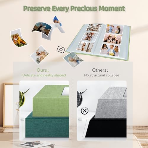 Popotop Photo Album 4x6-300 Photos Linen Cover Photo Books with 300 Horizontal Pockets,Slip-in Picture Albums for Family Wedding Anniversary Baby Vacation Pictures - Image 5