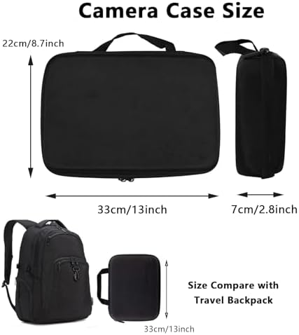 Large Camera Carrying Case Compatible with Gopro Hero 13 12 11 10 9 8 7/AKASO EK7000 Brave 4 Brave 7 V50X/DJI Action 5 Pro/ODDV/Xilecam/Jadfezy/SJCAM/APEXCAM/Vemont Action Cam, Travel Camera Case - Image 3