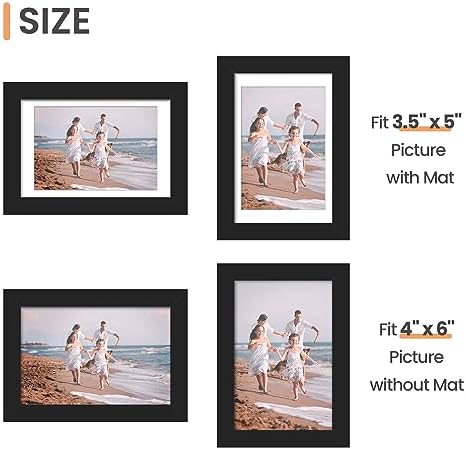 upsimples 4x6 Picture Frame, Photo Collage Wall Decor Set of 10, Black - Image 5