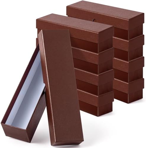 Teling 8 Pcs 2x2 Coin Storage Collectors Box, 9 x 2 x 2 Inches, Brown by Teling