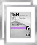 Americanflat 11x14 Picture Frame 2-Pack - Matted to 8x10 - Silver by Americanflat