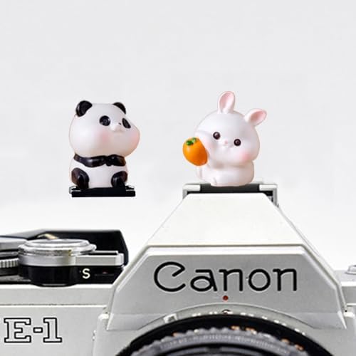 SLR Camera Hot Shoe Boot Cover Cap,Dustproof Hot Shoe Protector,Compatible with Sony Fuji Canon Nikon Pentax Leica (2pcs Panda Bunny) by ZOSTLAND