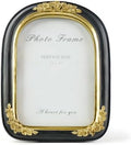 Cuspin 5x7 Picture Frame Black Gold Vintage Ornate Arched Resin Frame by Cuspin