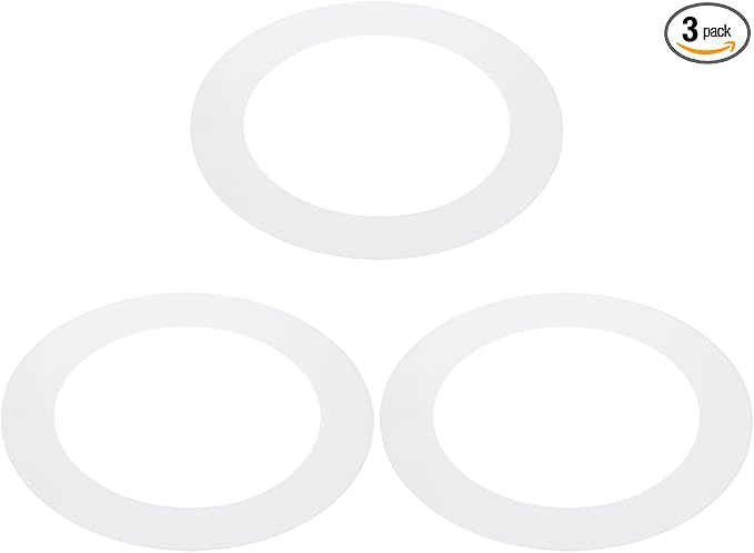 PATIKIL 6.3" ID 8.7" OD Plastic Trim Ring, 3 Pcs Ceiling Light Goof Rings Matte Circular Light Cover Lighting Fixture for Ceiling Wall Recessed Can Downlights, Translucent Matte White by PATIKIL