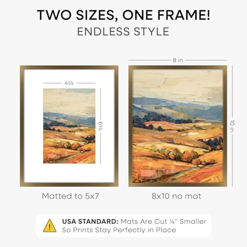 Homeforia 8x10 Bronze Picture Frame, High-End Metal, 5x7 Mat, Glass - Image 2