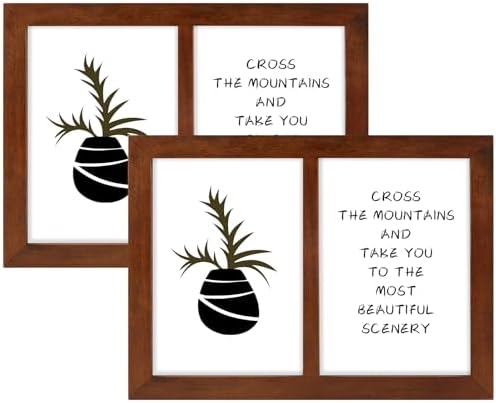 Golden State Art, 5x7 Double Picture Frame, Displays Two 5x7 Photos (Brown) by GoldenStateArt