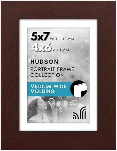 Americanflat 5x7 Picture Frame - Matted to 4x6 - Engineered Wood - Mahogany by Americanflat