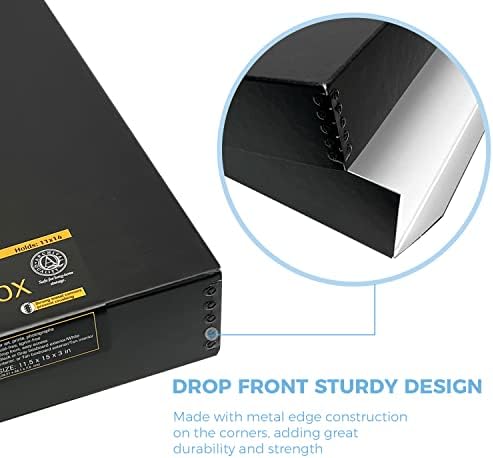 Lineco 11x14 Black Museum Archival Storage Box, Drop Front, 11.75x15x3 in. - Image 4