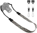 Universal Camera Strap - Camera Neck Strap, Adjustable Shoulder Straps Compatible with Canon, Fujifilm, Nikon, Olympus, Panasonic and other SLR and mirrorless cameras - Black White Gquares by OIAWH
