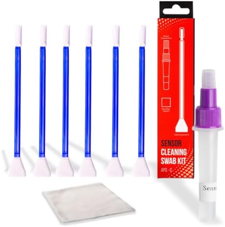 REFLEX CAMERA Professional Sensor Cleaning Kit, Alcohol-Free Solution – Safe, Residue-Free for Sony, Canon, Nikon DSLR and Mirrorless Cameras (APS-C 6Pk) by ReflexCamera